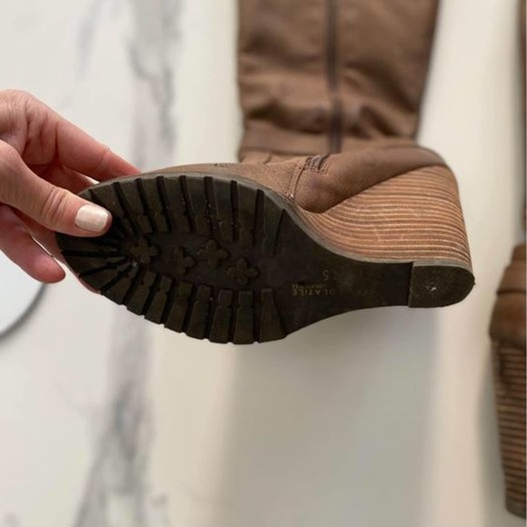 Brown Leather Wedge Boot - 7.5 - moving sale! - Picture 2 of 3